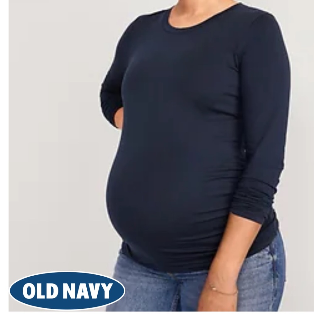 Old Navy Maternity EveryWear Fitted Long-Sleeve T-Shirt - Navy/medium NWT
